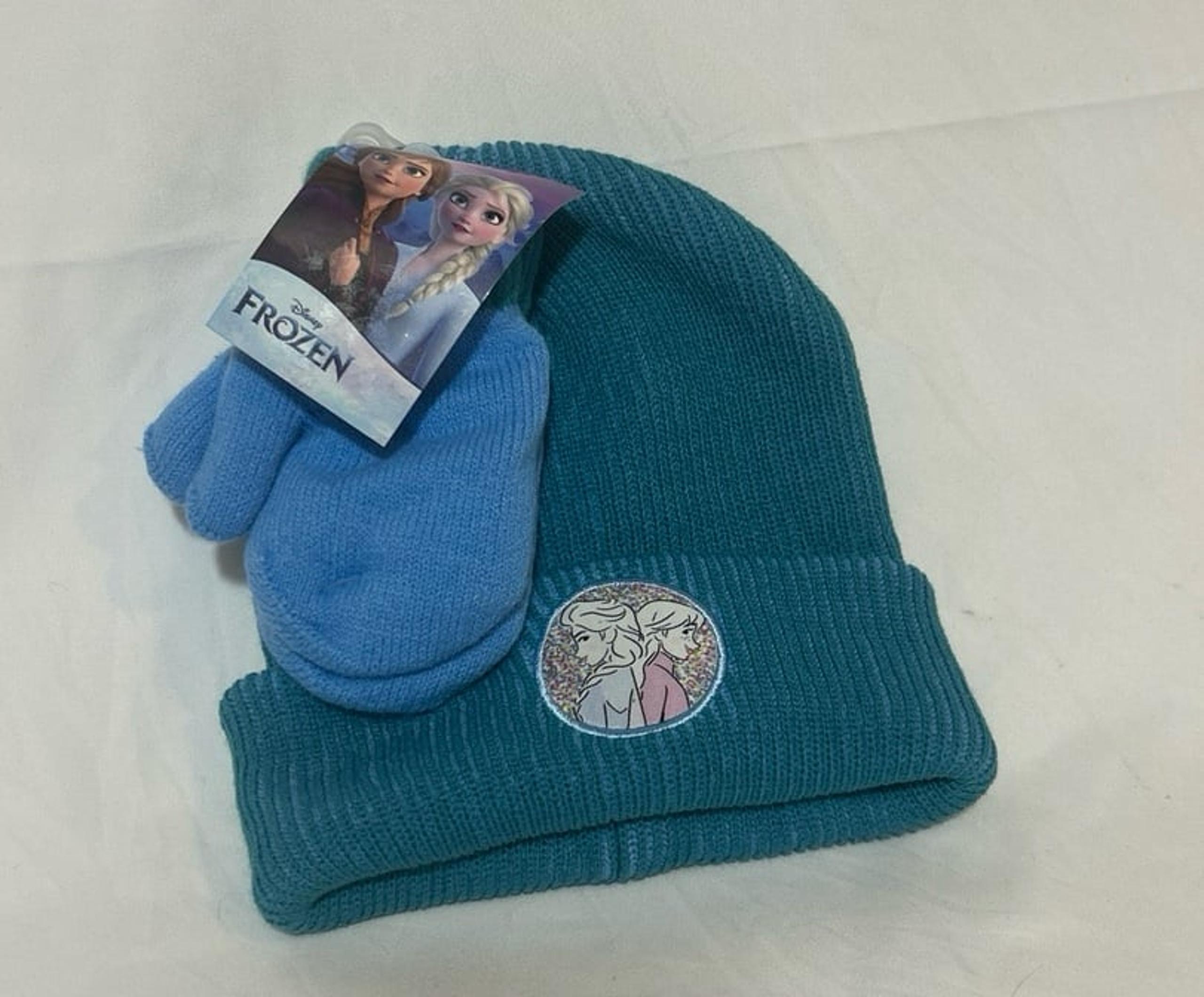 Kids Frozen beanie and mittens set