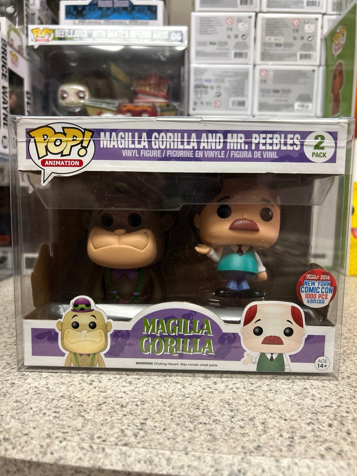 Funko Pop Magilla Gorilla and Mr. Peebles 2pack New York comic con 1,000 pieces