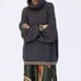 ZARA Oversized Chunky Knit Turtleneck Stripe Long Sleeves Pullover Sweater