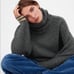 ZARA Oversized Chunky Knit Turtleneck Stripe Long Sleeves Pullover Sweater