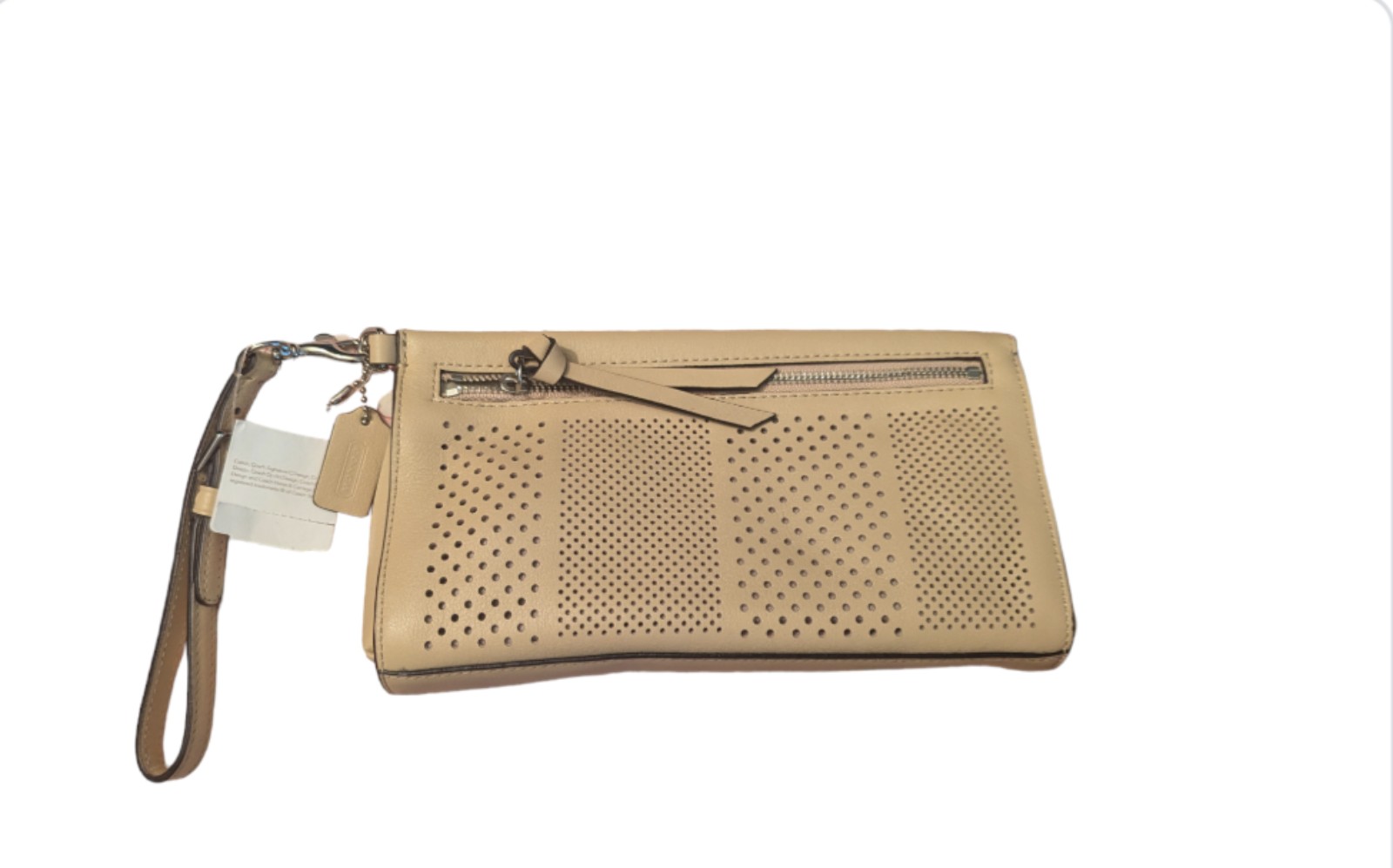 COACH BLEECKER PERFORATED LEATHER CLUTCH