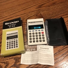 (1)Vintage SHARP ELSI MATE EL-215 Original Box, Instructions ( Works )
