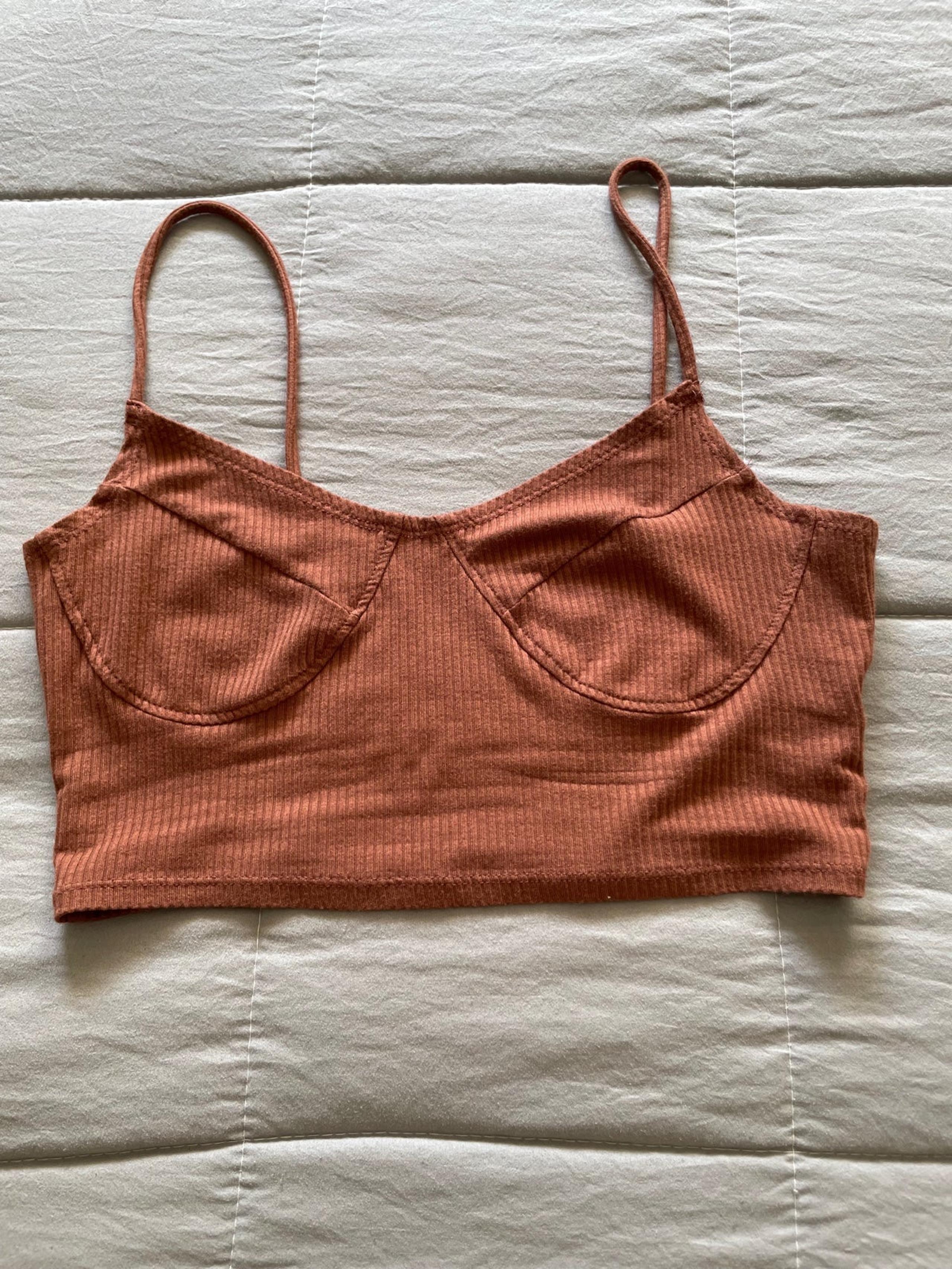 PacSun- Cropped Brown Cami Tank Top
