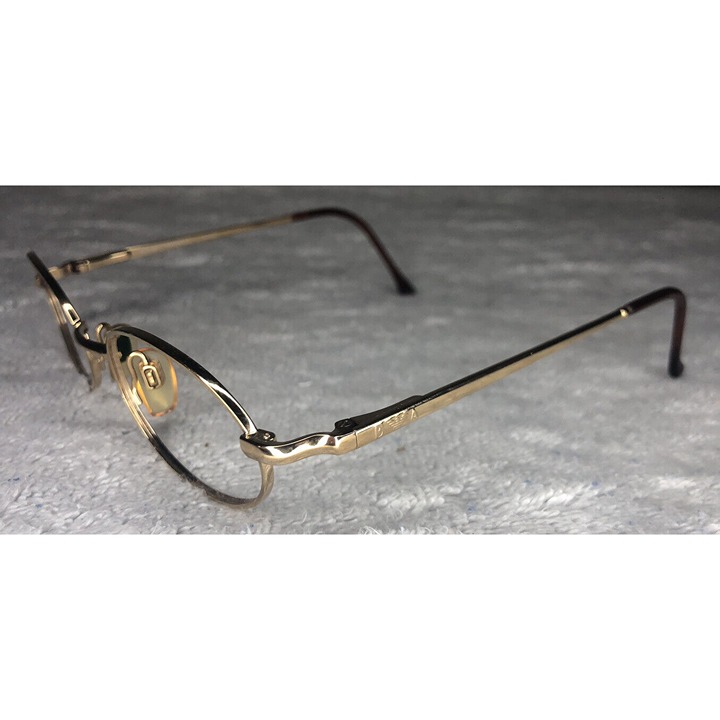 Vintage Emporio Armani Col. EA 077 743 Gold Oval Eyeglasses Frames 47{}20 135