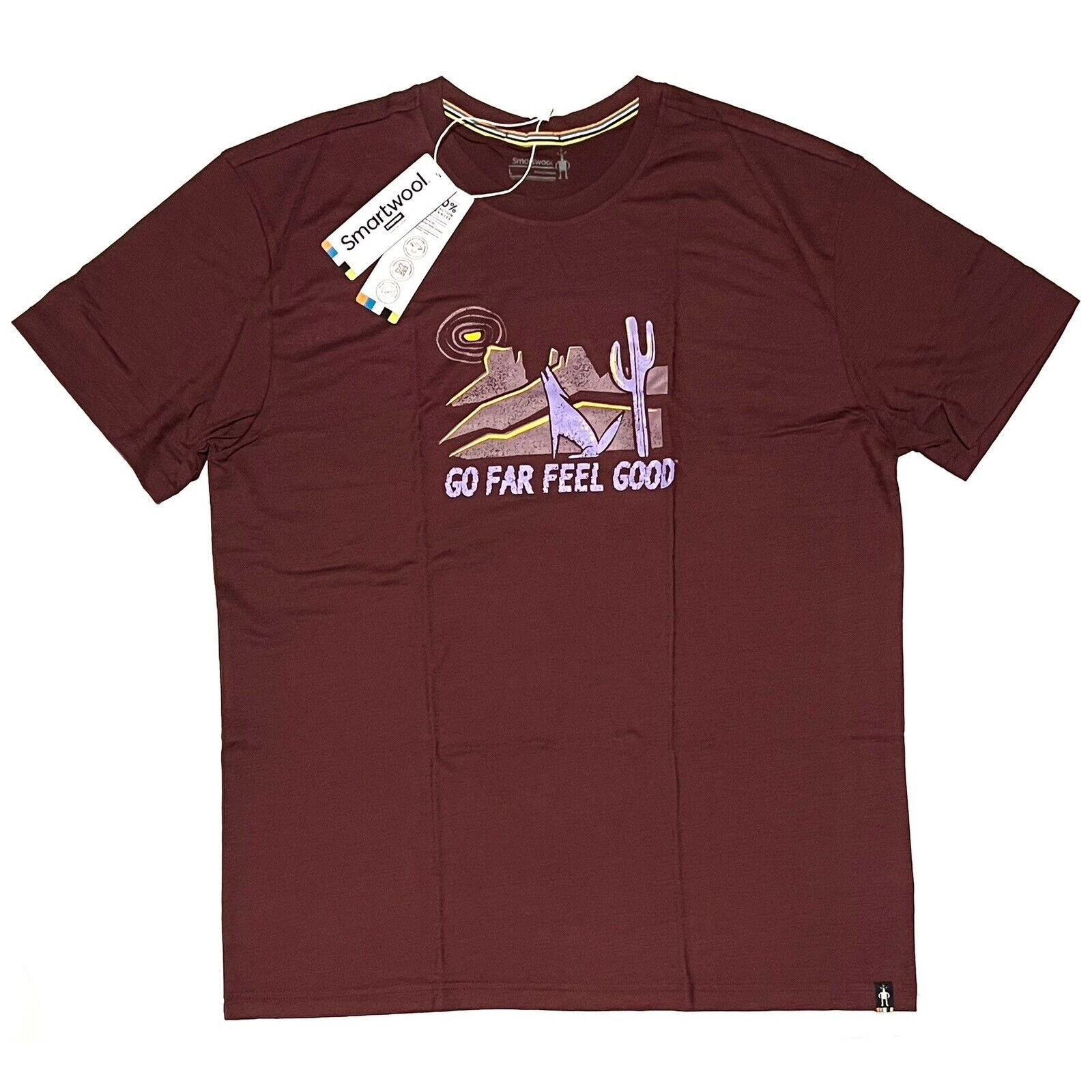 Smartwool Moonlight Desert Graphic T-Shirt Tee Size L Short Sleeve Burgundy NWT