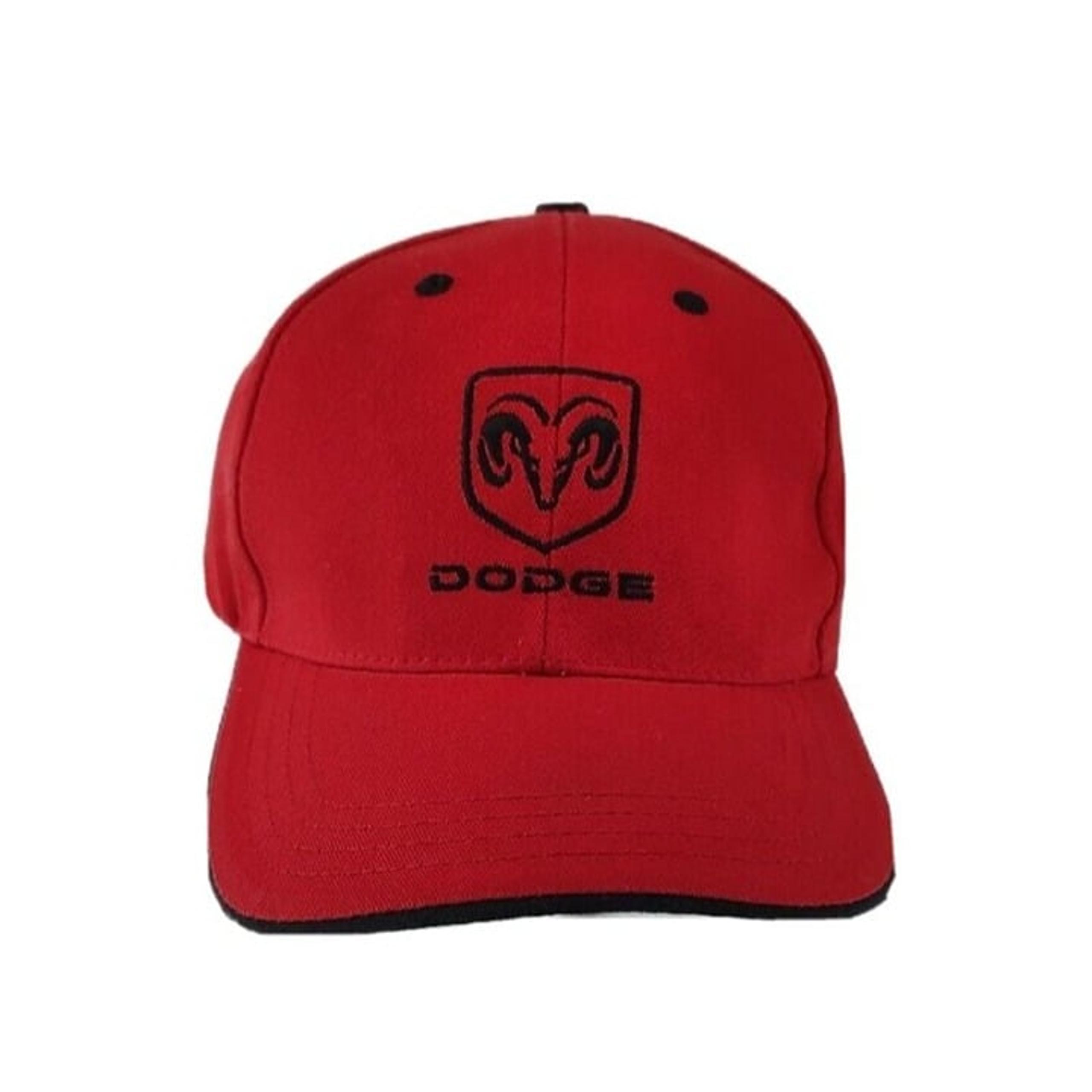 Red Dodge Embroidered Black Logo & Trim Baseball Hat Cap Adjustable Men Women