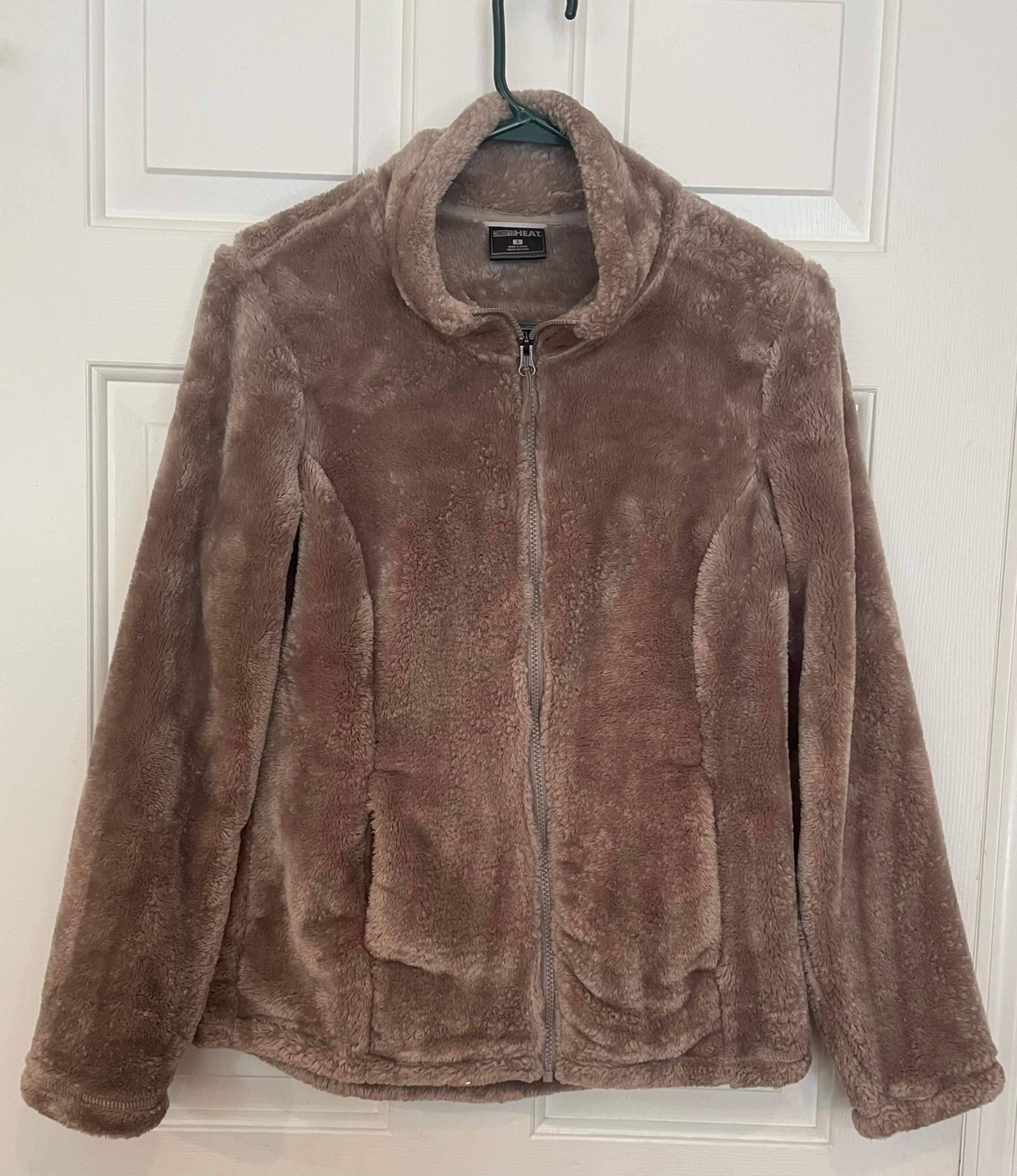 32 Degrees Heat Full Zip Fleece Jacket Women’s S Beige Tan Soft & Warm