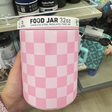 Pink checkered food storage