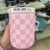 Pink checkered food storage