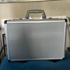 Vintage Sonalin Aluminum And Leather Briefcase Attache with Combination Lock