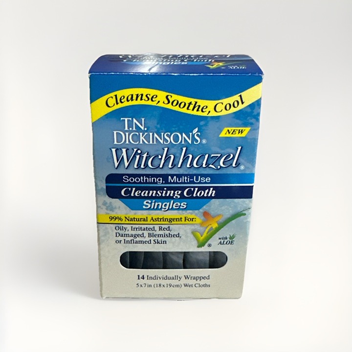 T.N. Dickinson's Witch Hazel Individual Towelettes Cleansing Cloth New