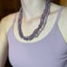 Three stranded hand beaded amethyst necklace