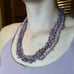 Three stranded hand beaded amethyst necklace