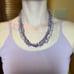 Three stranded hand beaded amethyst necklace