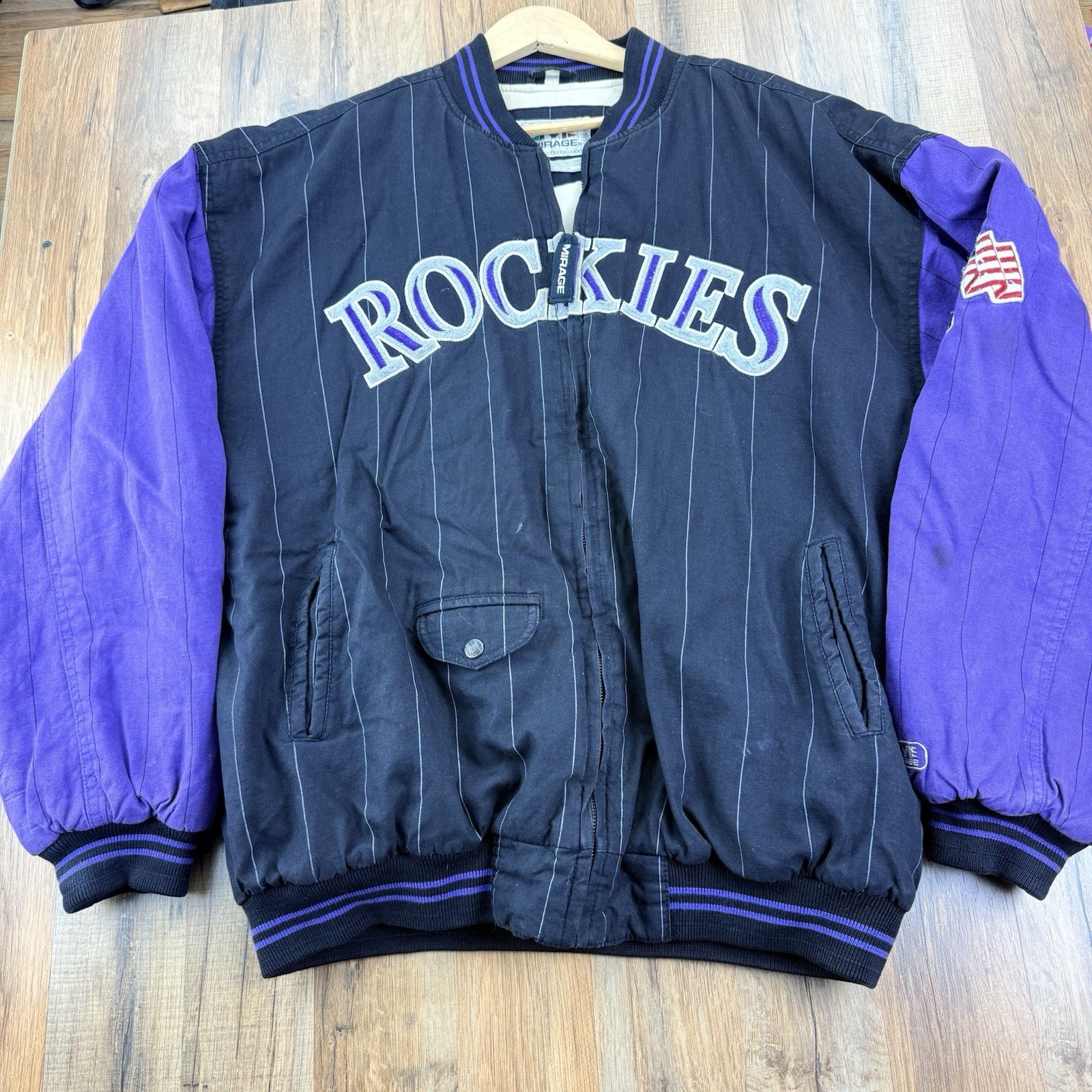 Vintage Colorado Rockies Varsity Jacket Mens XXL Mirage Reversible RARE 90s