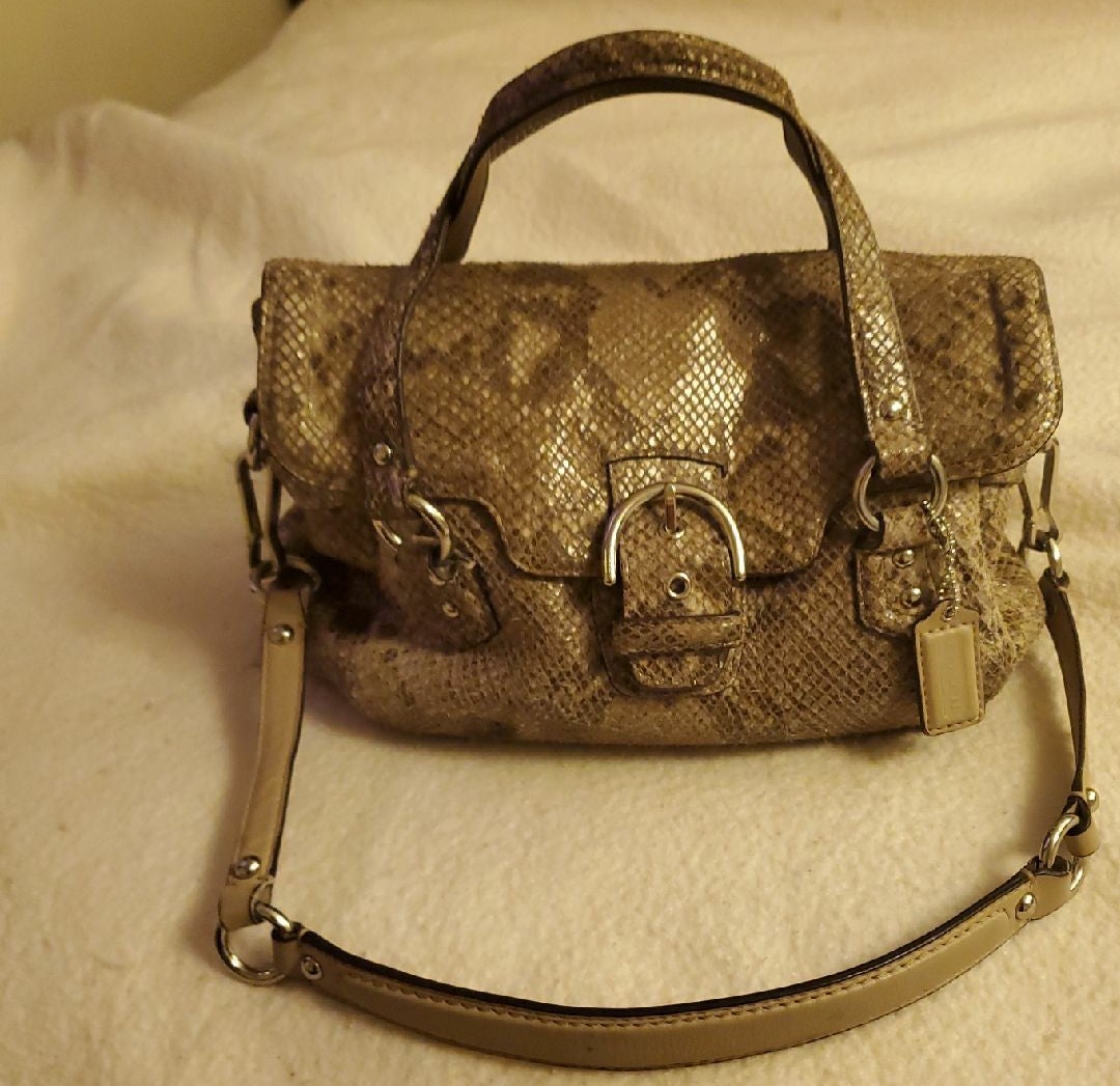 Coach Campbell exotic leather python sat