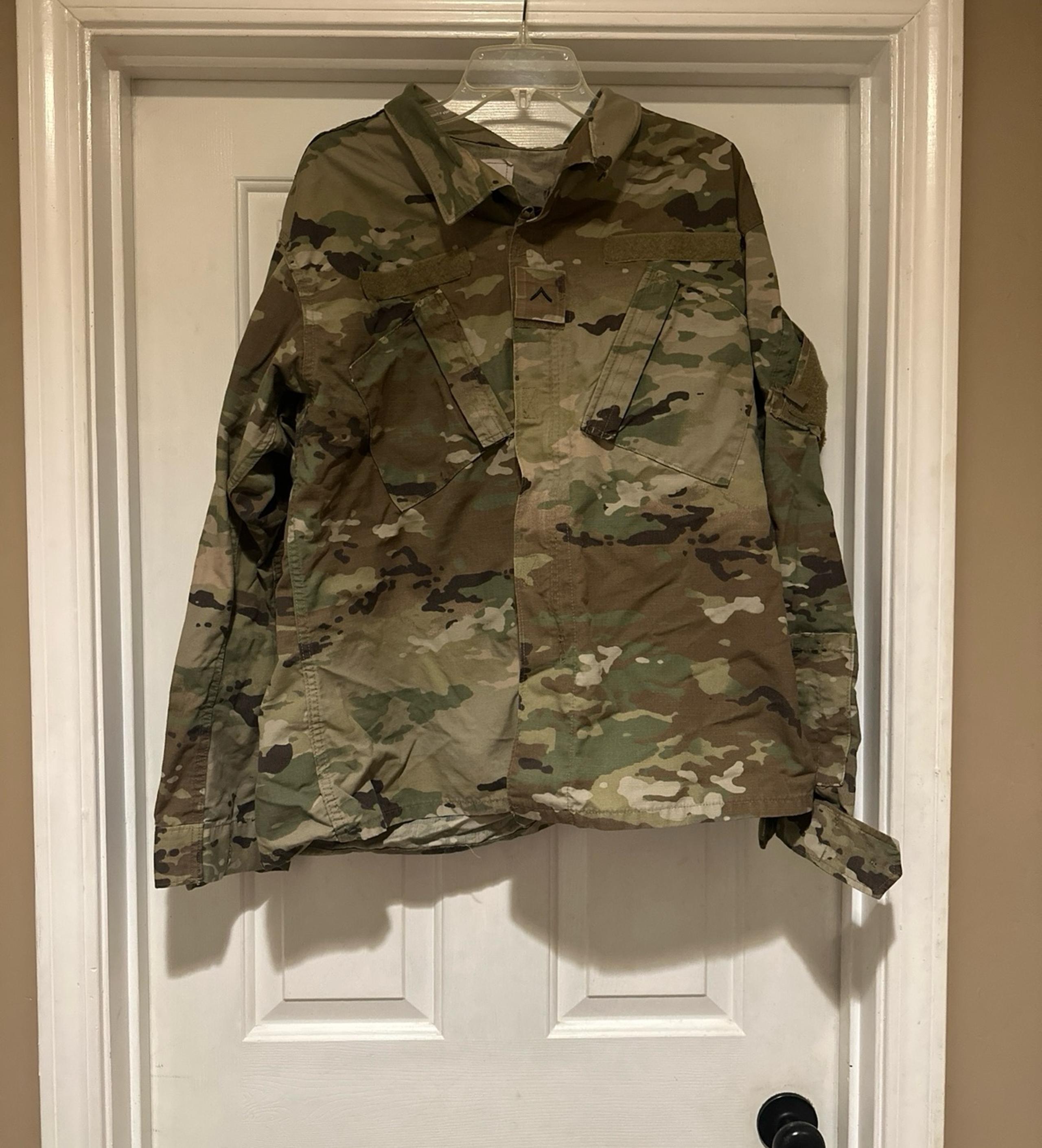 US MILITARY Coat Army Combat Uniform Insect Shield Camo Jacket Large -Regular