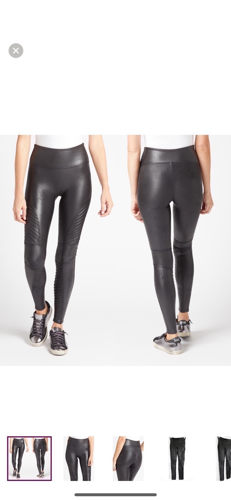 Spanx Faux Leather Moto Black Legging Women's Sz Small NEW