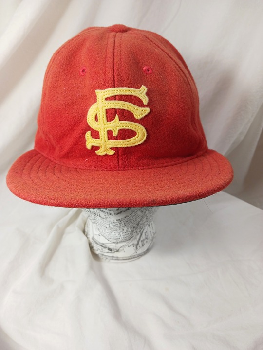 Vintage True Original Ebbets Field Flannels Collegiate Orange Wool Hat Yellow SF