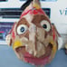 Vintage Whole Counut Head Carved Tiki Folk Art Bar wall Hanger