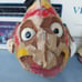 Vintage Whole Counut Head Carved Tiki Folk Art Bar wall Hanger