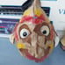 Vintage Whole Counut Head Carved Tiki Folk Art Bar wall Hanger