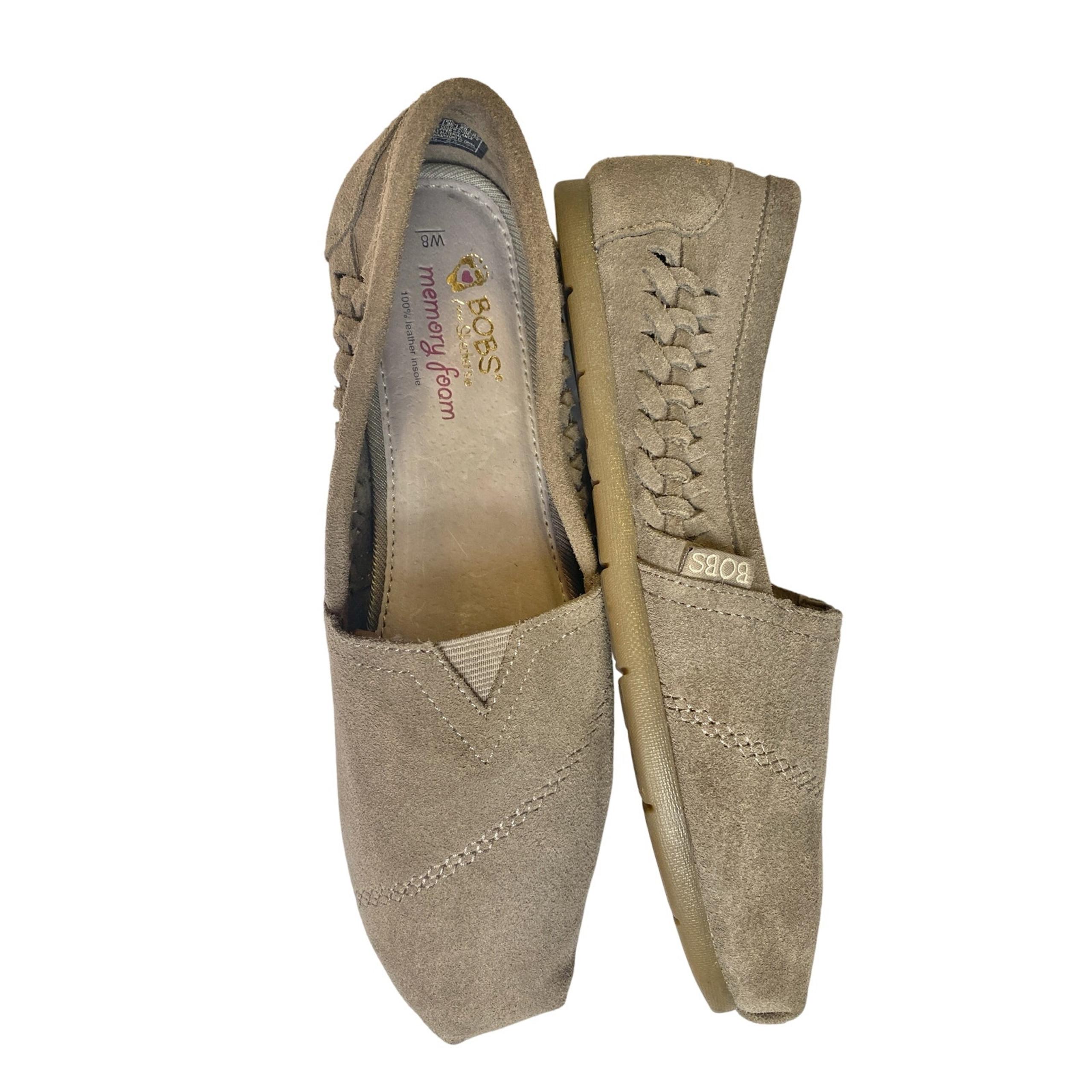 Bobs from Skechers Women's Luxe Boho Crown Suede Slip-on Shoes 34305 Size 8