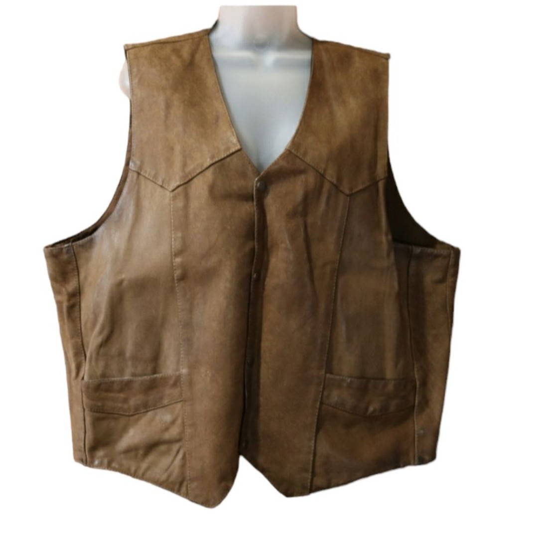 Leather Gallery Vintage Brown Leather Vest 52
