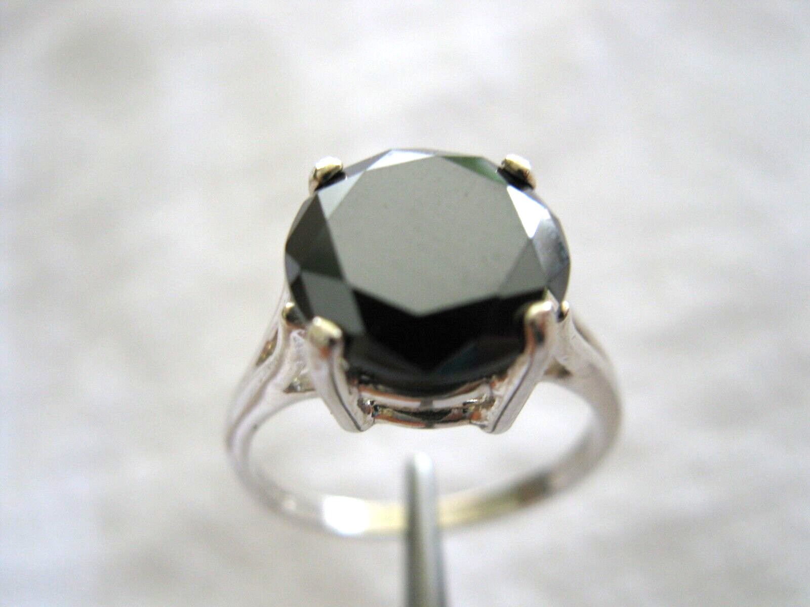 4.17ct 100% NATURAL REAL BLACK DIAMOND RING,FREE DIA TESTER, CERTIFICATE,SI ZE 9