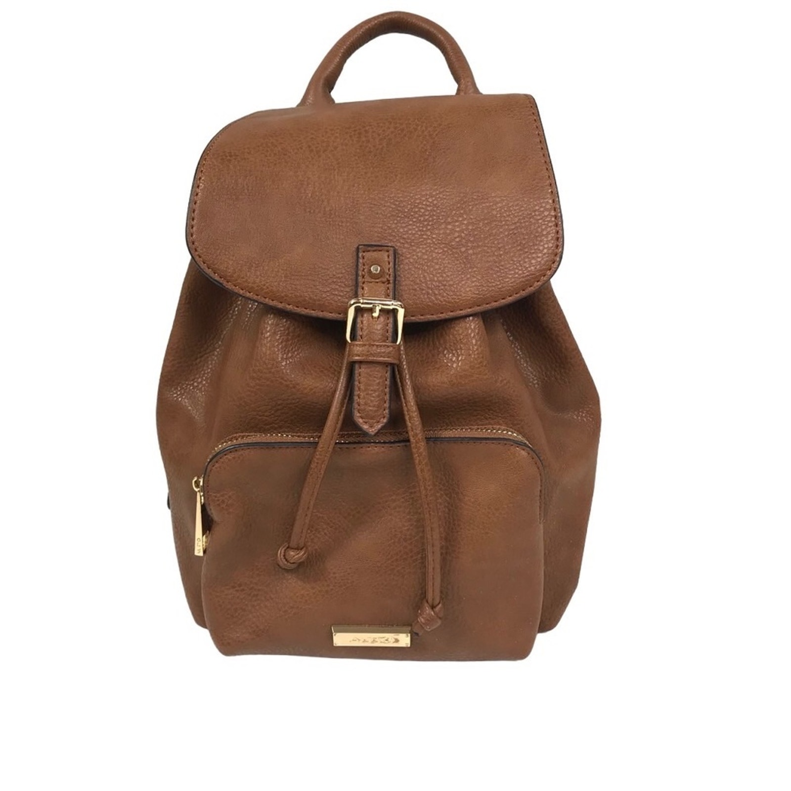 ALDO Bucket Backpack Brown Leather Drawstring Gorpcore Fairy Boho Festival Y2K