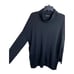EILEEN FISHER large MOCK TURTLENECK black tunic 100% extra fine merino wool
