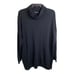 EILEEN FISHER large MOCK TURTLENECK black tunic 100% extra fine merino wool