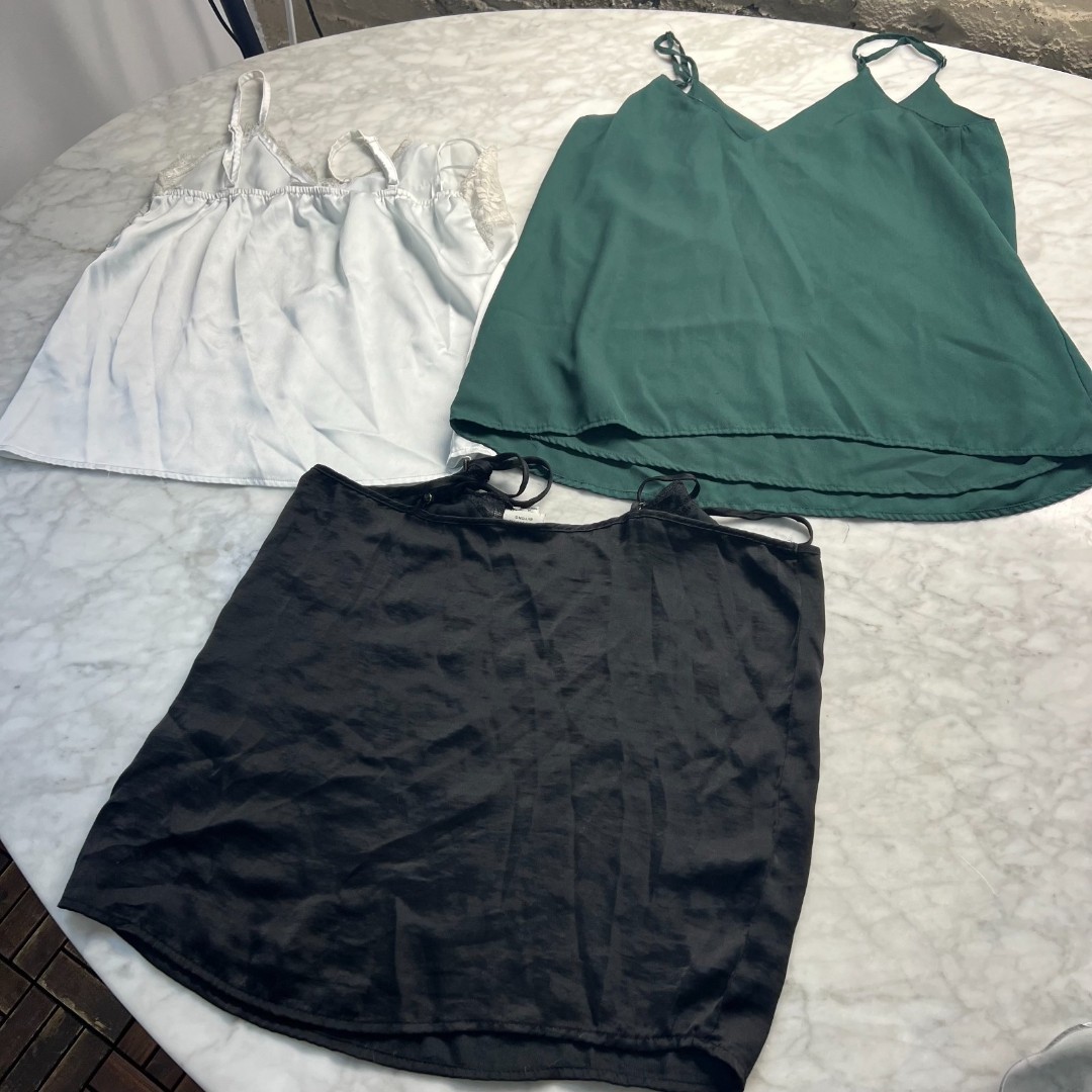 *Bundle of 3 Tops* Closet Staples Capsule Wardrobe Green Black White Camisoles