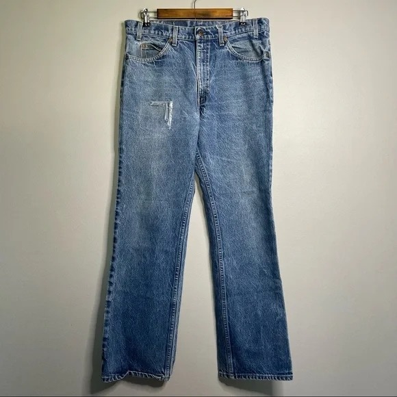Straight blue jeans