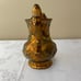 Antique Hand Painted Copper Luster Pitcher With Flowers And Bird Design