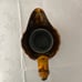 Antique Hand Painted Copper Luster Pitcher With Flowers And Bird Design