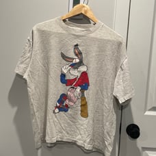 Vintage 1991 Large Bugs Bunny Baseball Looney Tunes Slugger Single Stitch Shirt