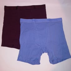 Set of 2 Victoria Secret Panty XL High Waist Boxer Brief Burgundy Blue Banded Lo