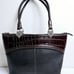 BRIGHTON Classic Leonor Chocolate/Black Leather/Croc. Shoulder bag Purse