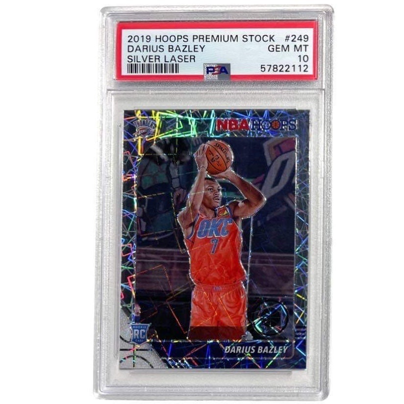 Darius Bazley 2019-20 NBA Hoops Premium Stock Rookie Card Silver Laser PSA 10