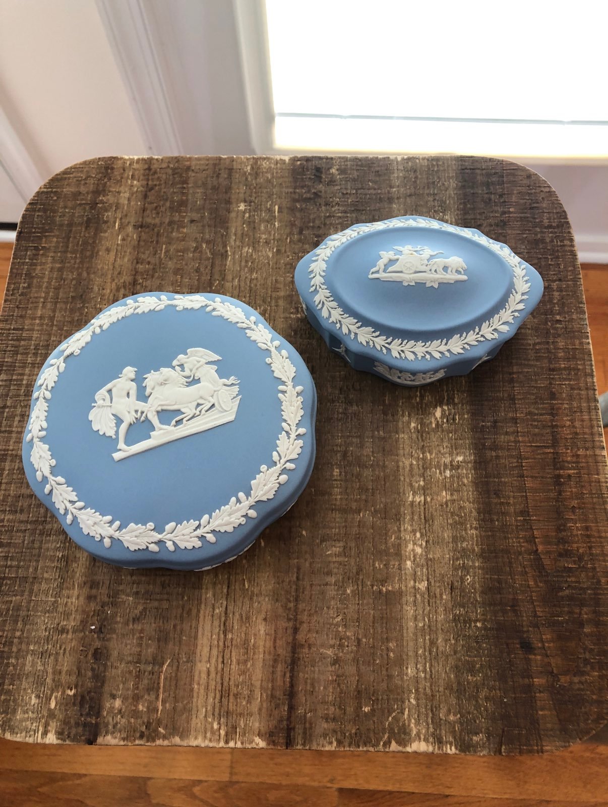 2 wedgwood jasperwear trinket boxes