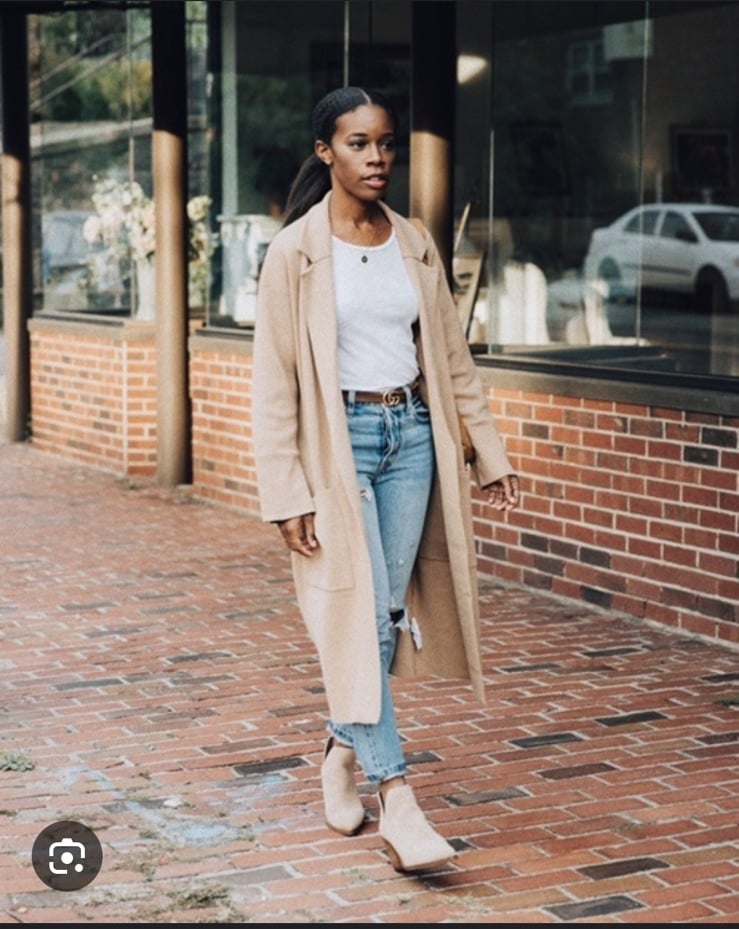New J.Crew Ella beige open-front long sweater-blazer cardigan