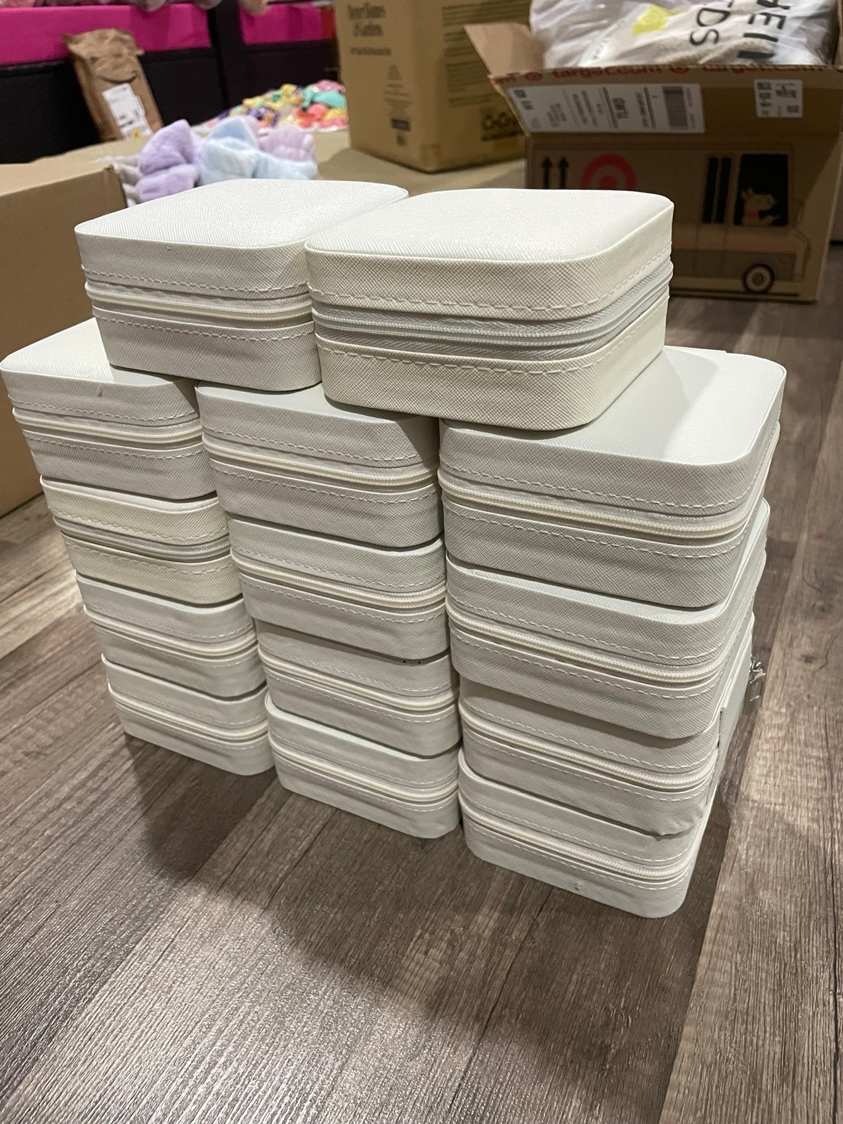 14 White ivory jewelry cases
