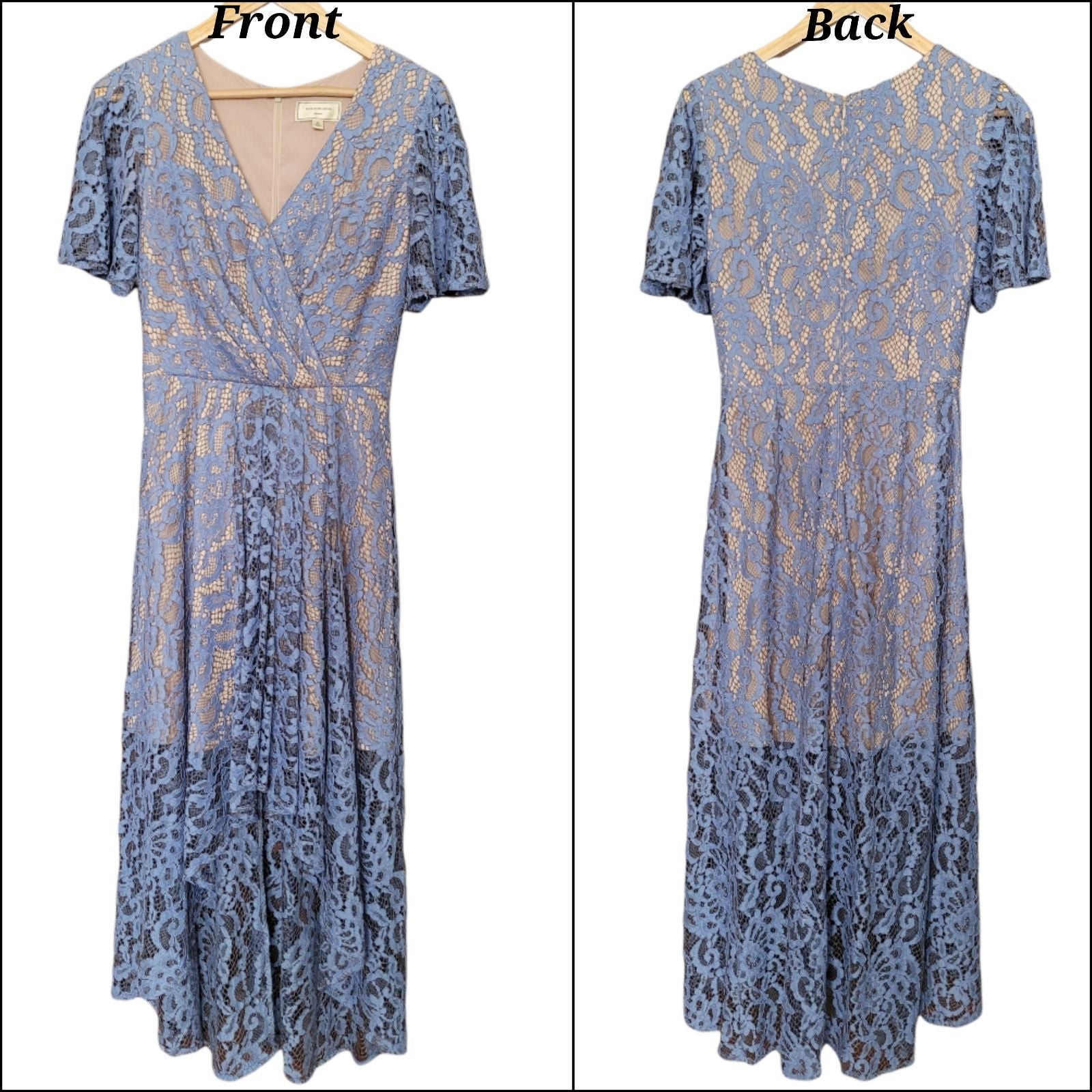 Anthro | Moulinette Soeurs Periwinkle Genevieve Lace High-Low Dress
