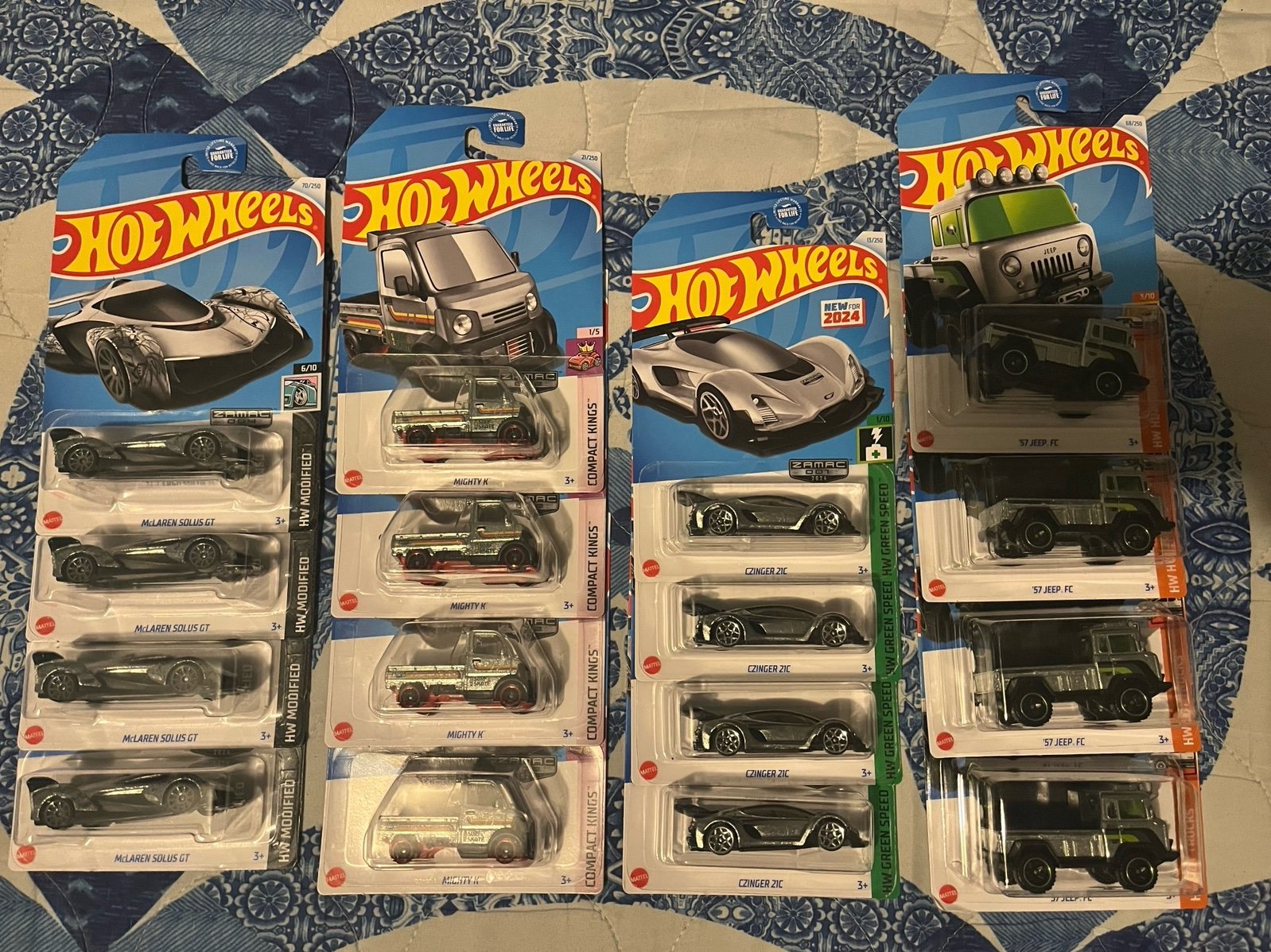 Hot Wheels Czinger 21c, Mighty K, ‘57 Jeep FC & McLaren Solus GT Lot Of 16 ZAMAC