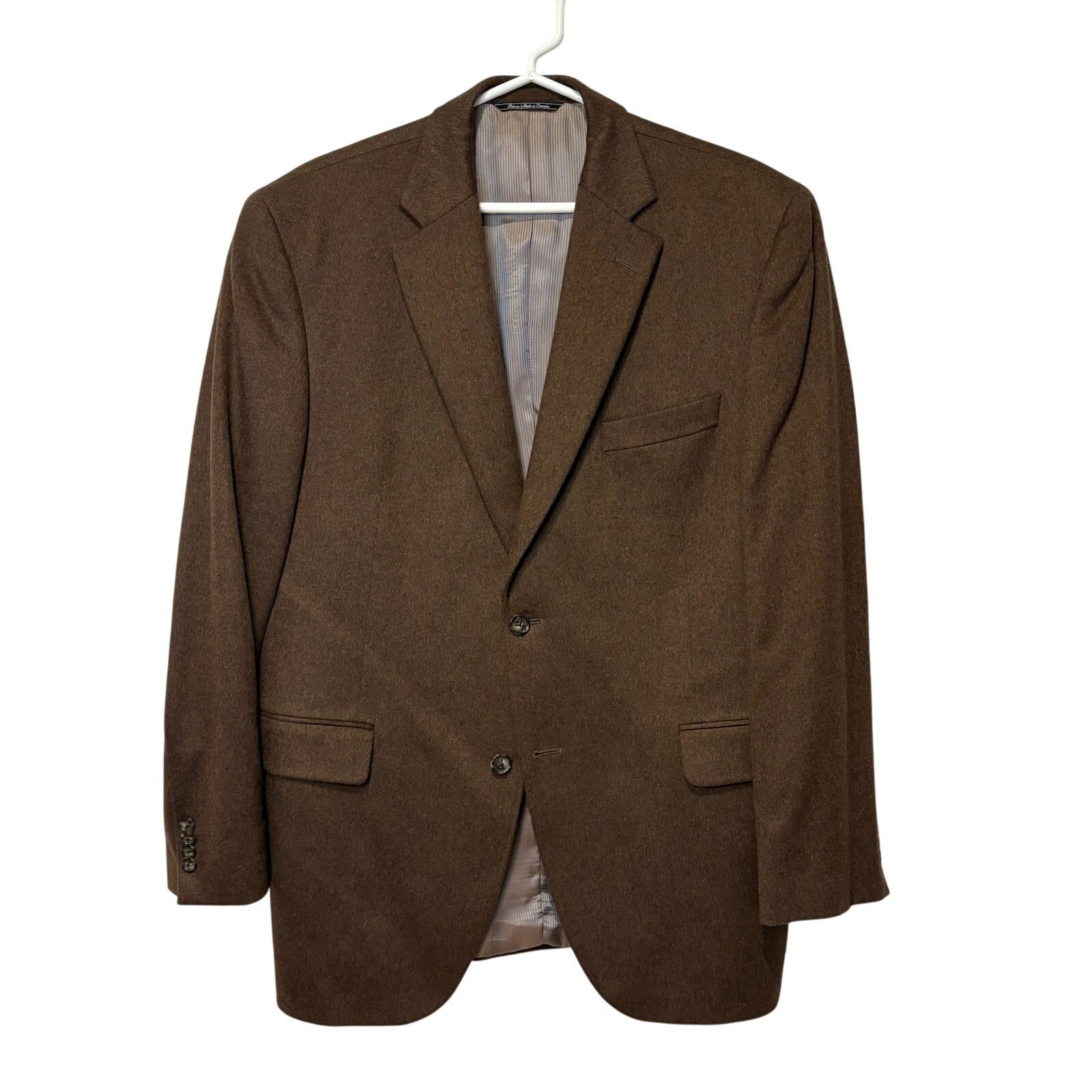 Jack Victor Cashmere & Mink Mens Blazer Sport Coat 43R Brown Academia Career