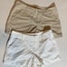 2 Pair Columbia Sportswear Women 8 Chino Soft Cotton Casual Shorts Khaki & White