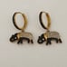 925 silver elephant cz gold earrings