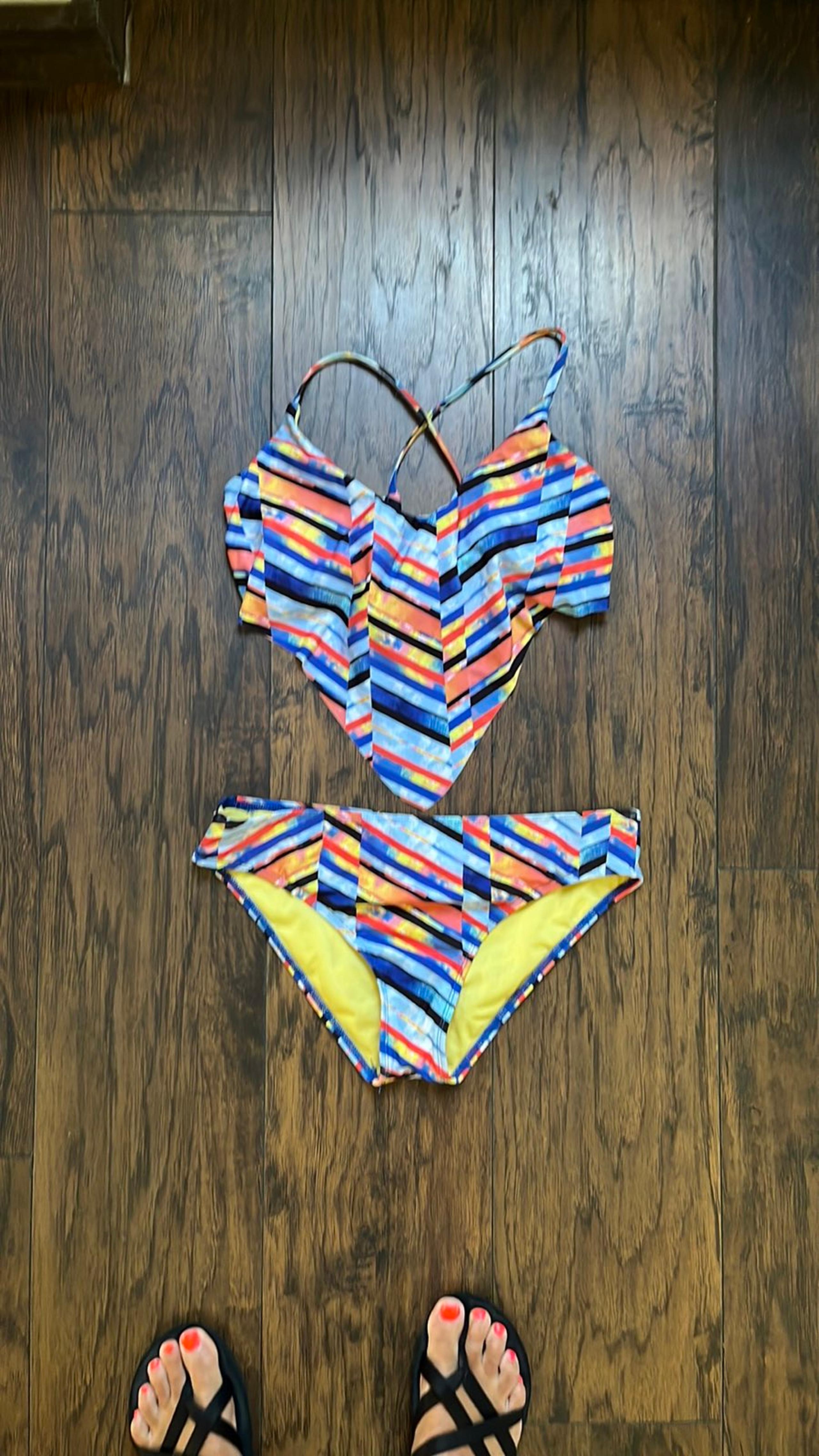 Revolve Basta Colorful Draped Front Bikini