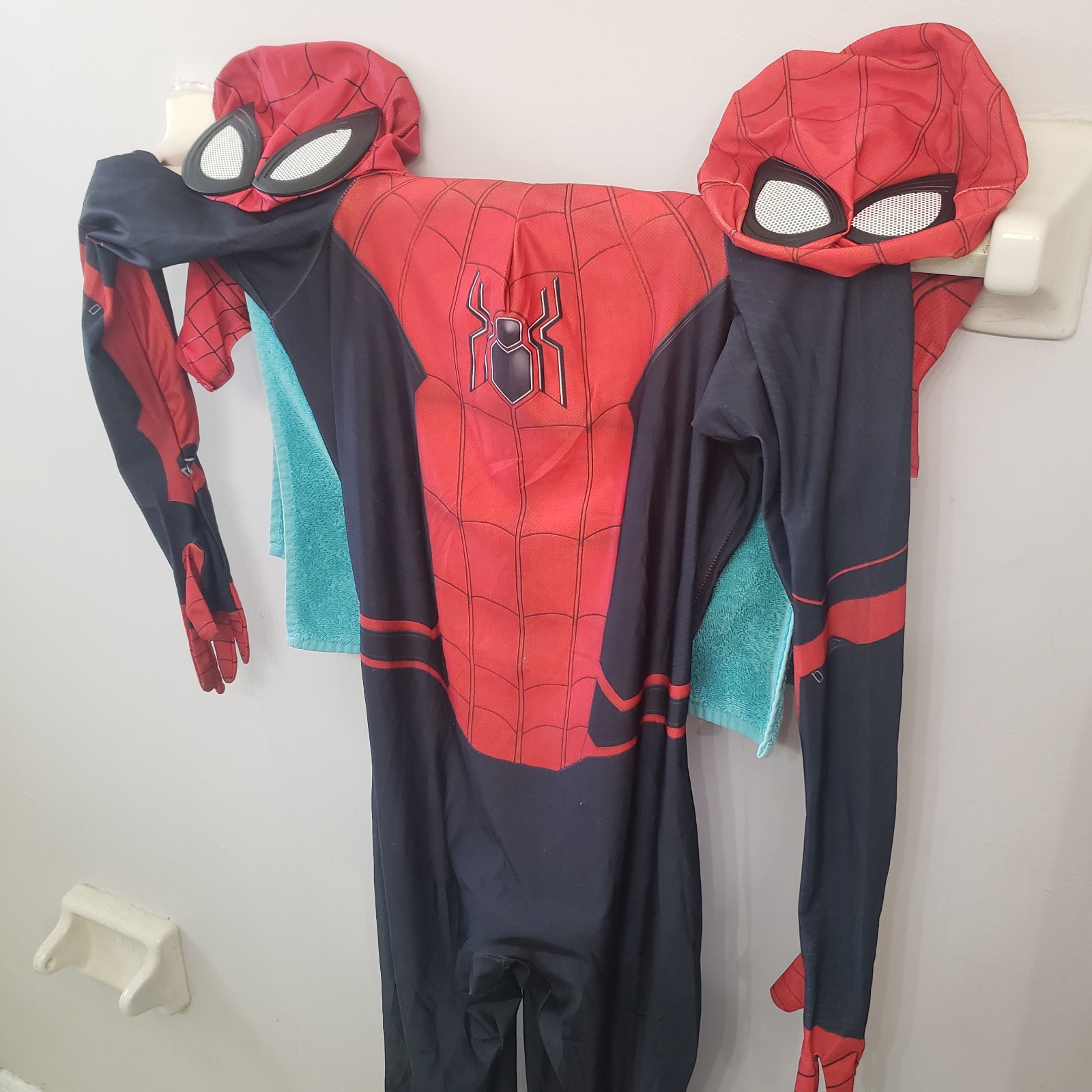 Spider-Man suit with masks